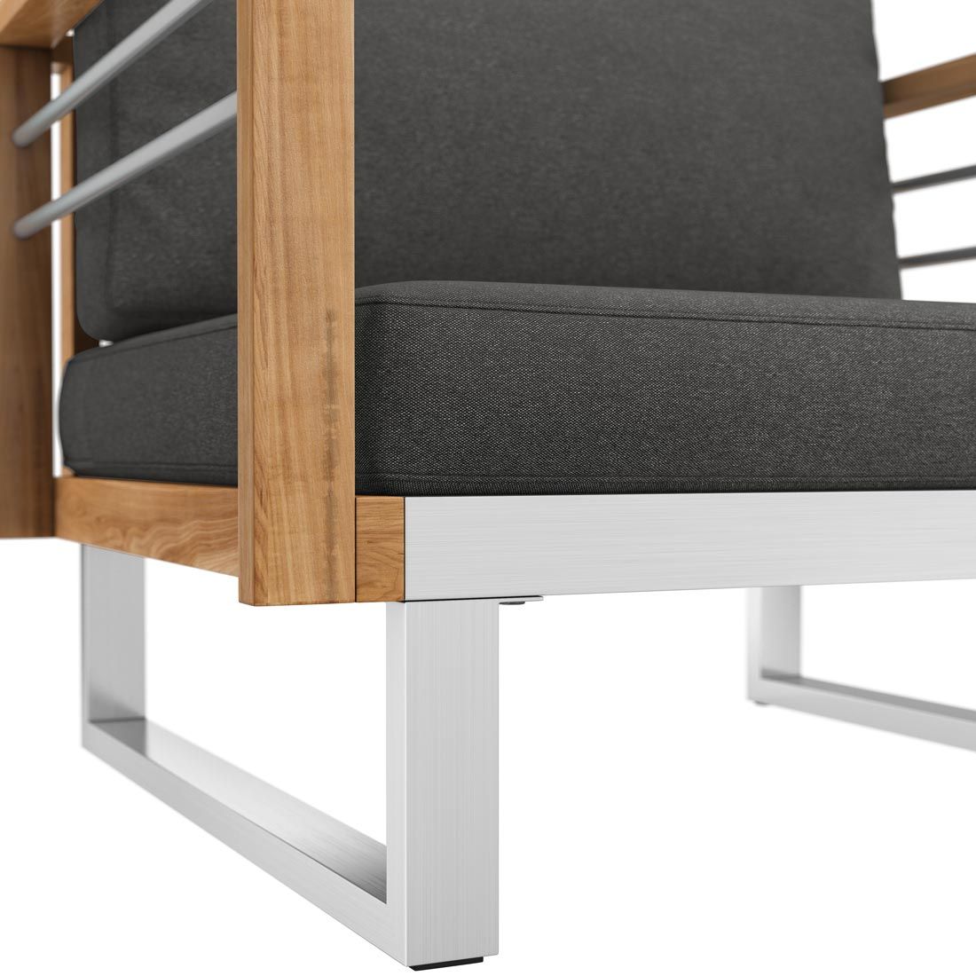 OUTLIV. Hawaii Loungesessel Edelstahl/Teak/Polster