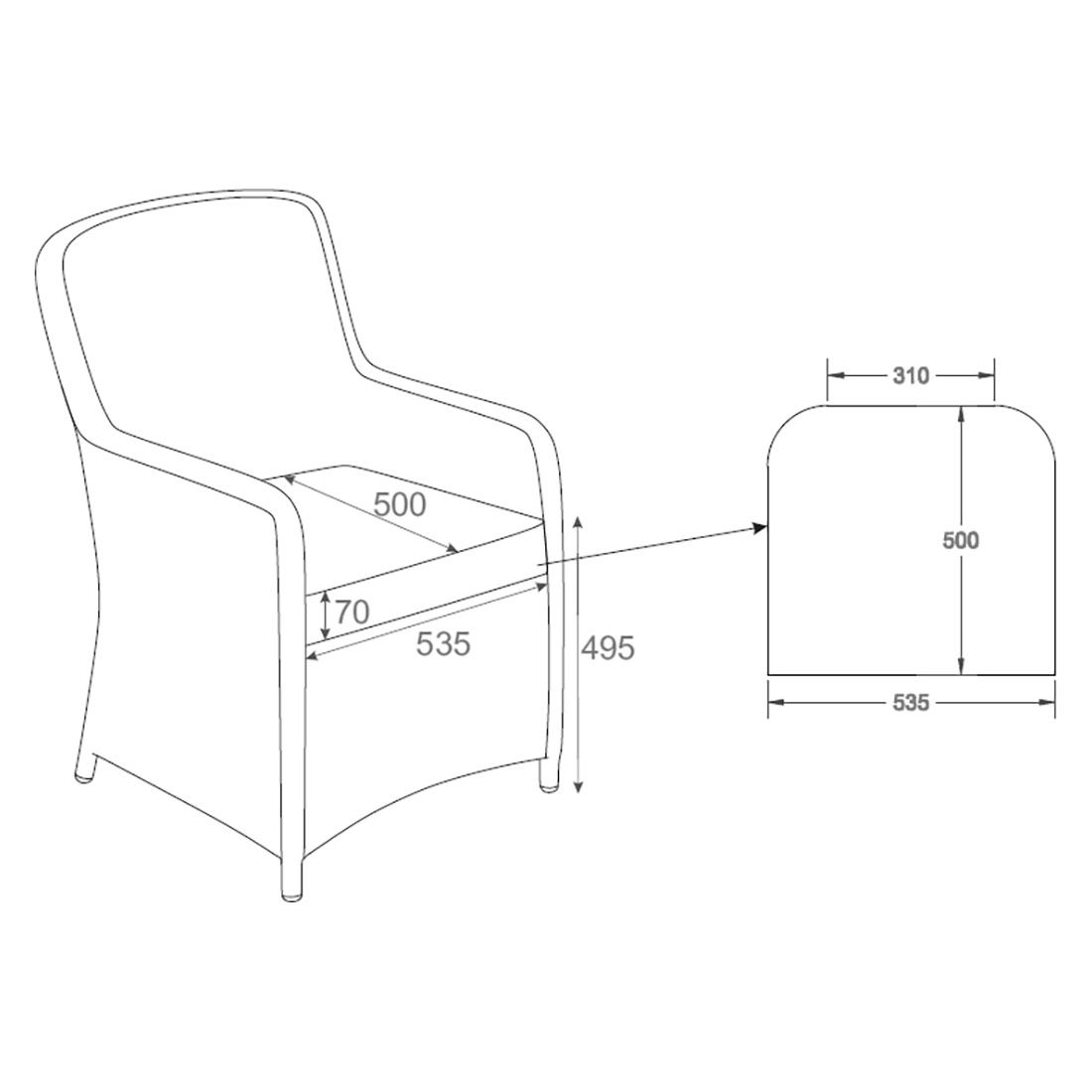 OUTLIV. Java Gartensessel Geflecht/Polyester