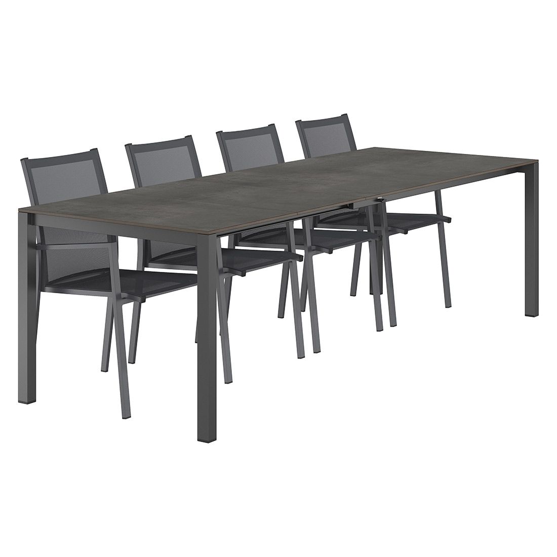 OUTLIV. Kobe Gartenmöbel-Set M (4 Plätze) Tisch 160/217/267x91cm