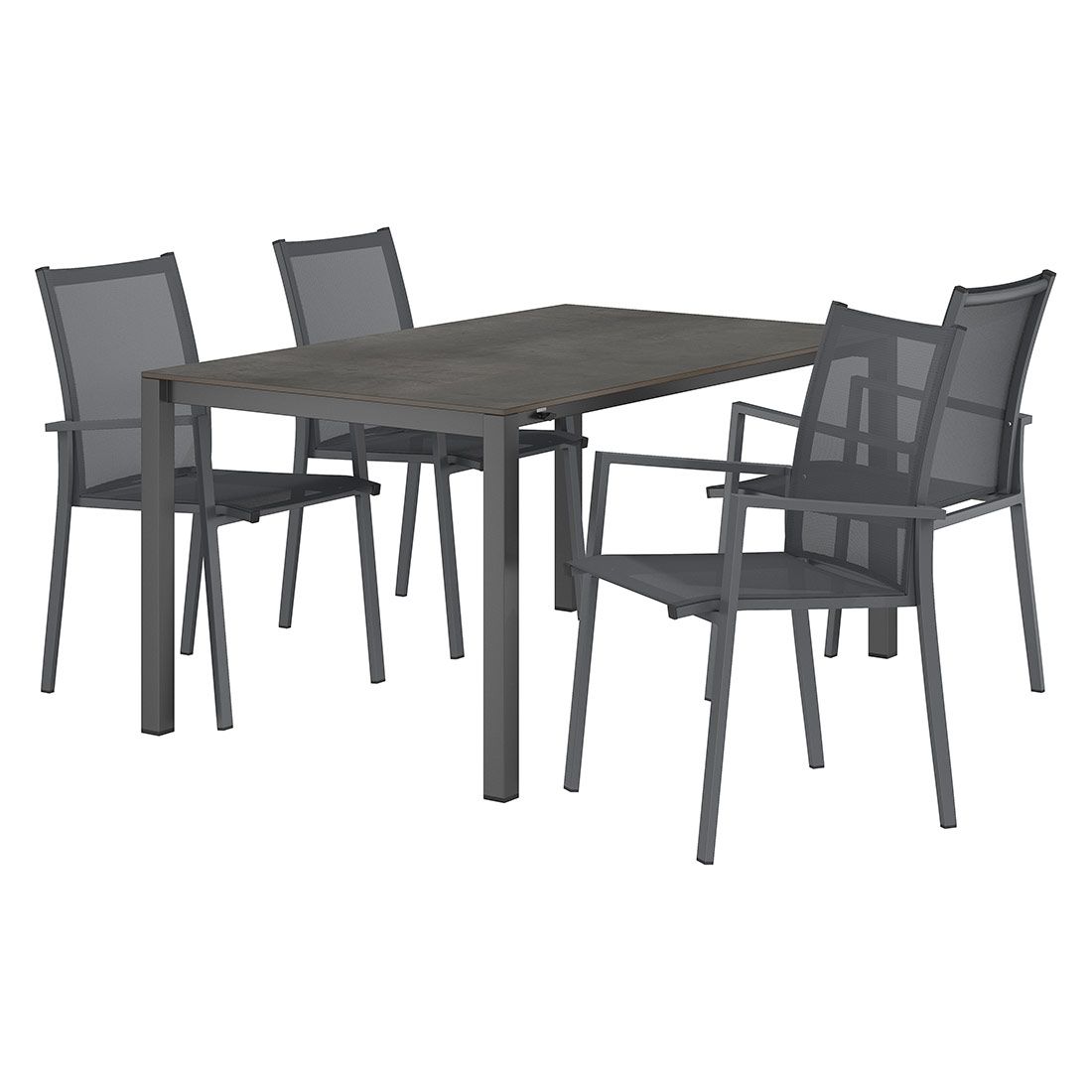OUTLIV. Kobe Gartenmöbel-Set M (4 Plätze) Tisch 160/217/267x91cm