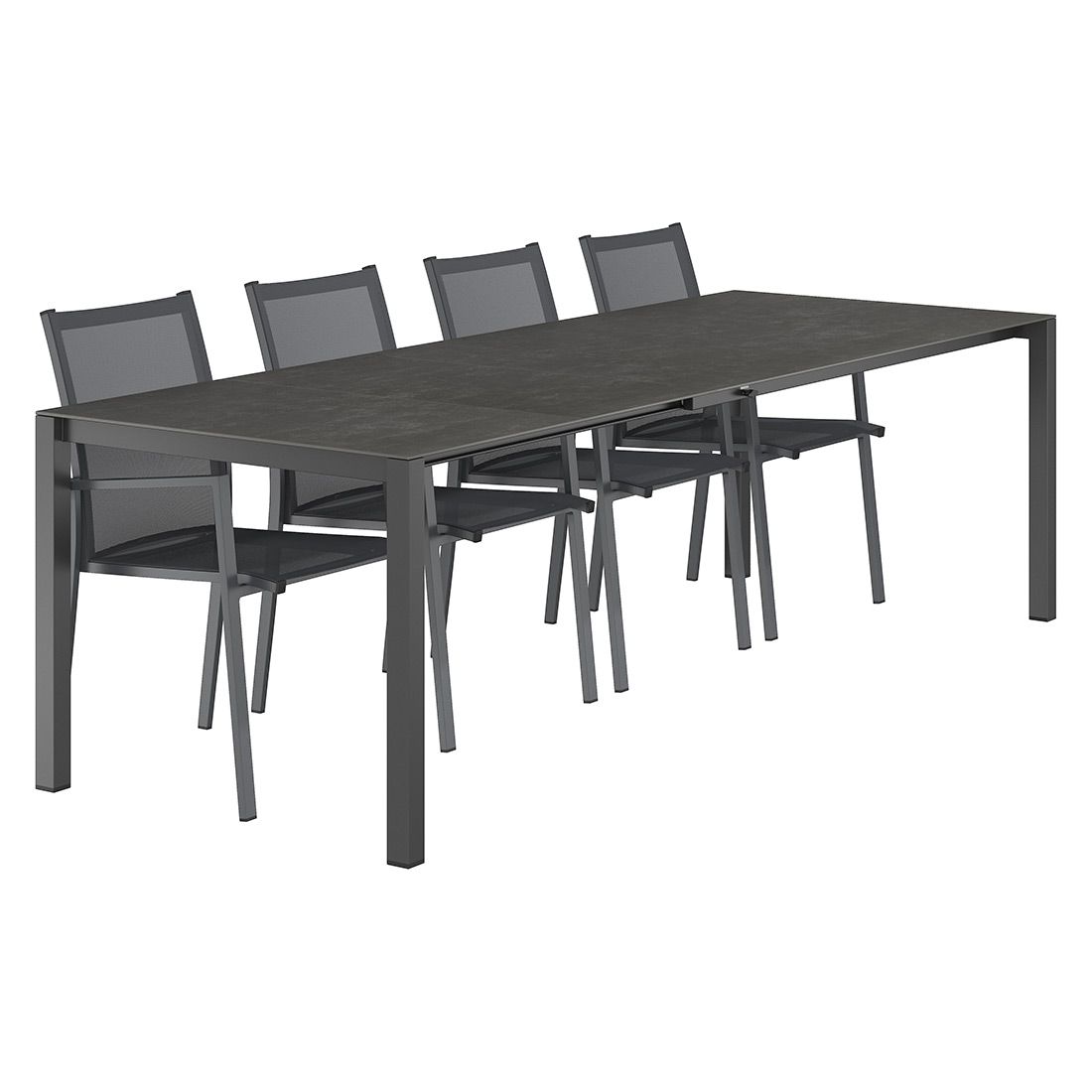 OUTLIV. Kobe Gartenmöbel-Set M (4 Plätze) Tisch 160/217/267x91cm
