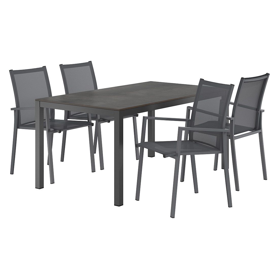 OUTLIV. Kobe Gartenmöbel-Set M (4 Plätze) Tisch 160x90cm