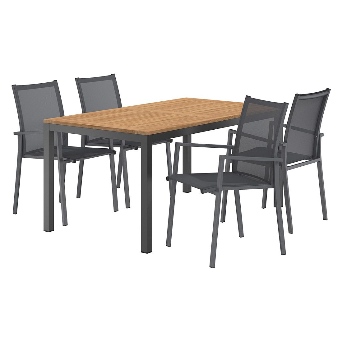 OUTLIV. Kobe Gartenmöbel-Set 5-tlg. Tisch 160x90cm