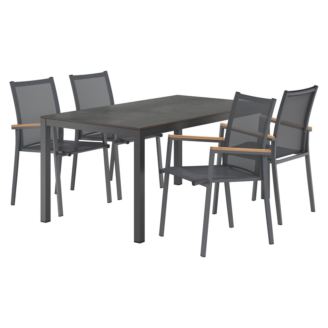 OUTLIV. Kobe Gartenmöbel-Set M (4 Plätze) Tisch 160x90cm