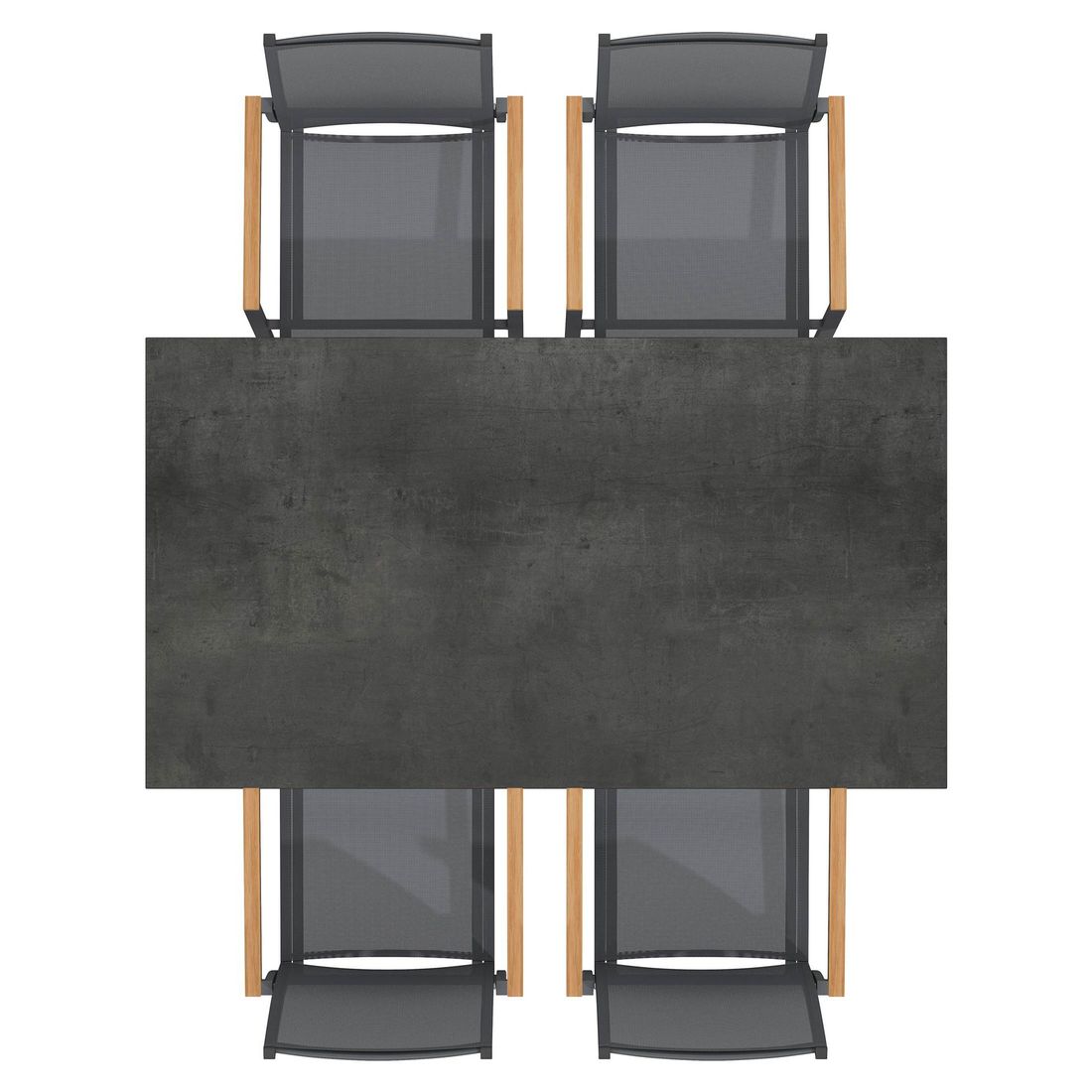 OUTLIV. Kobe Gartenmöbel-Set M (4 Plätze) Tisch 160x90cm