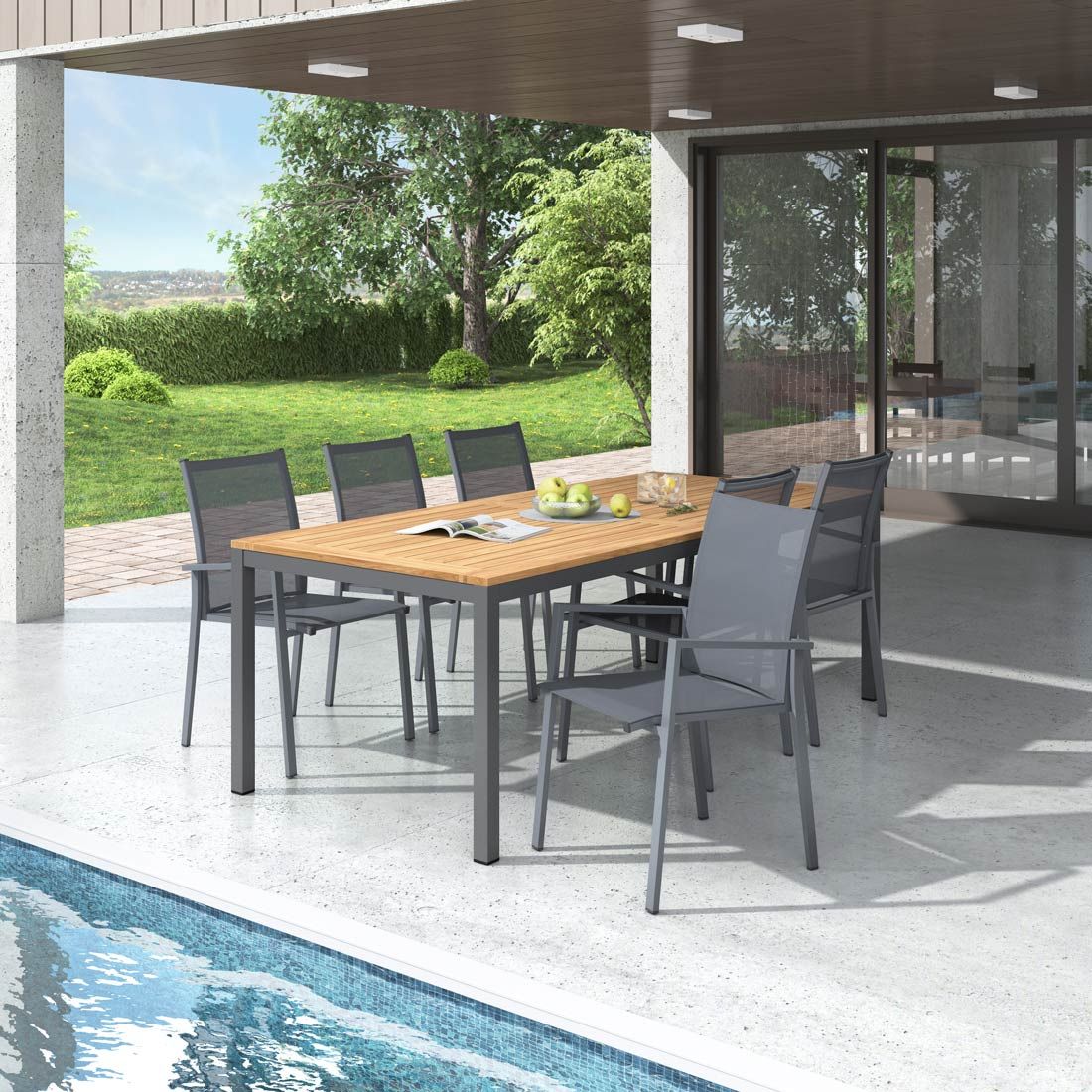OUTLIV. Kobe Gartenmöbel-Set L (6 Plätze) Tisch 220x100cm