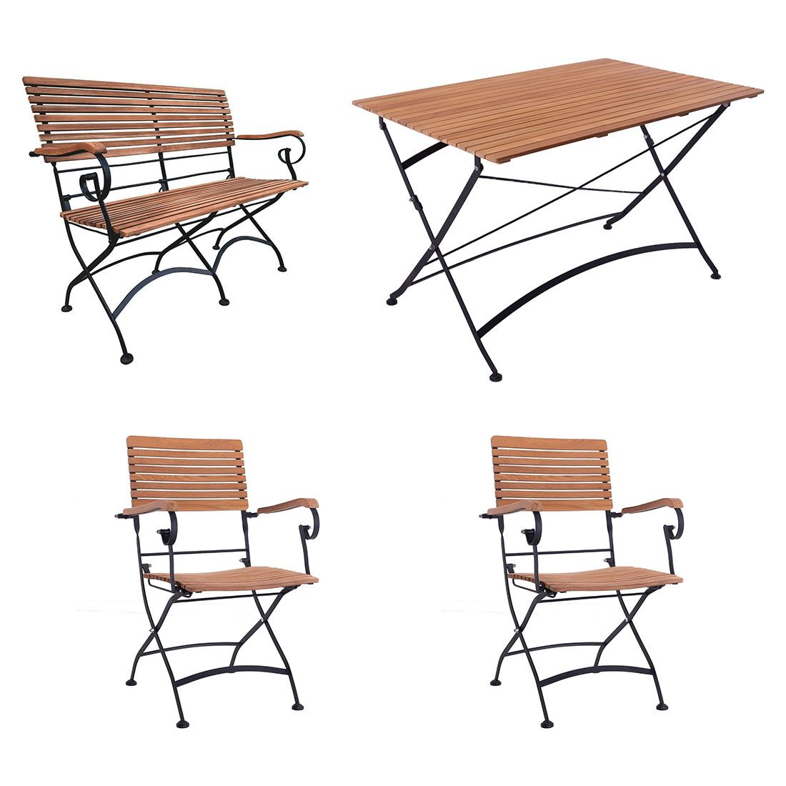 OUTLIV. Lindau Gartenmöbel-Set M (4 Plätze) Tisch 120x80cm