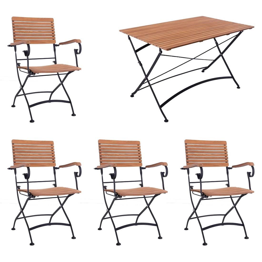 OUTLIV. Lindau Gartenmöbel-Set M (4 Plätze) Tisch 120x80cm