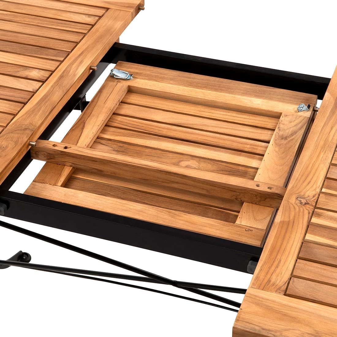 OUTLIV. Lindau Klapptisch 110/150x90x75 cm Stahl/Teak