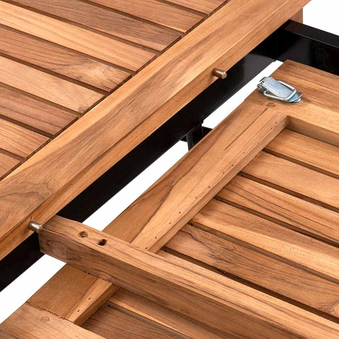 OUTLIV. Lindau Klapptisch 110/150x90x75 cm Stahl/Teak