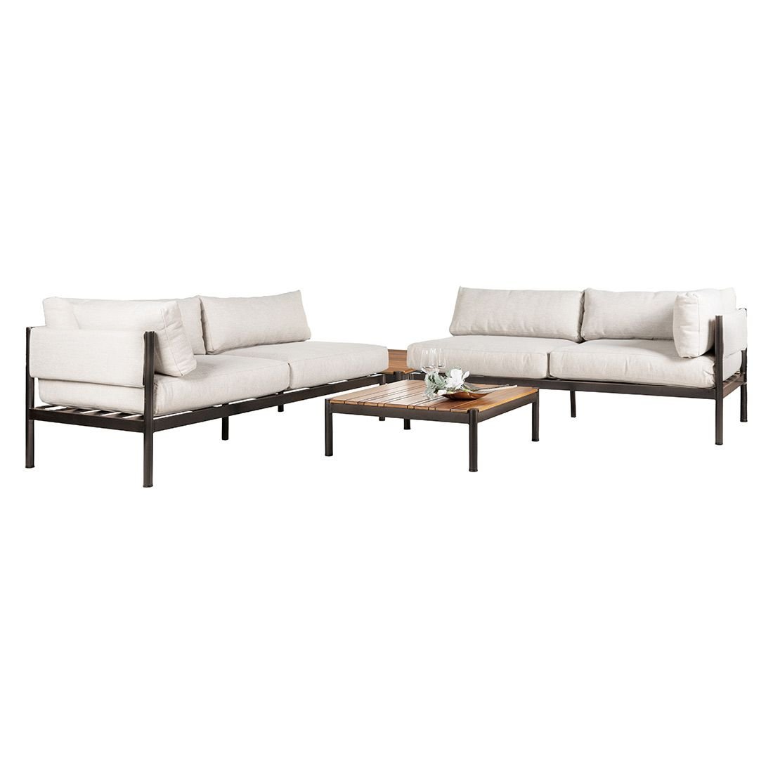 OUTLIV. Loungeset Aluminium/Kunstfaser