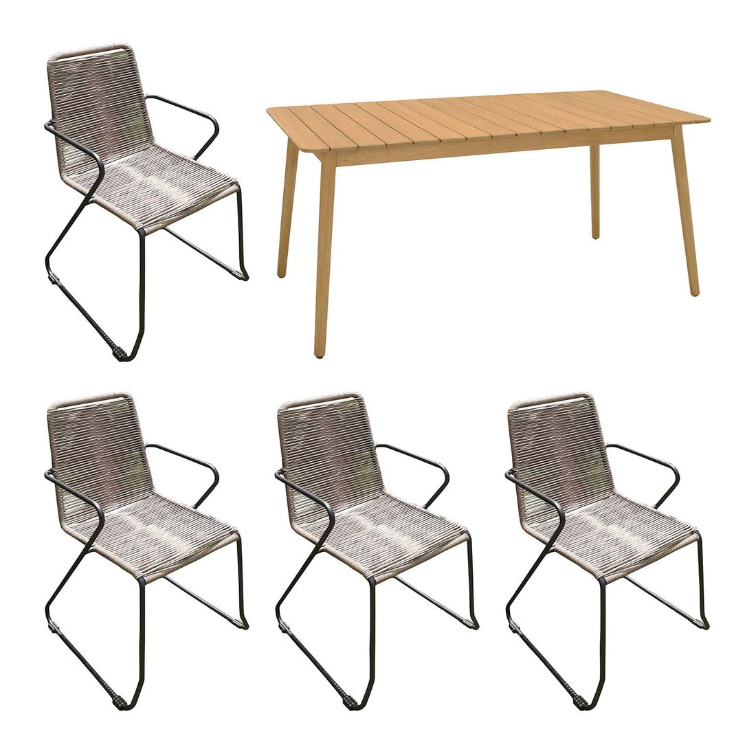 OUTLIV. Maranello School Gartenmöbel-Set M (4 Plätze) Tisch 160x90cm