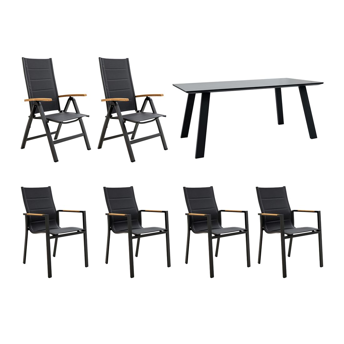 OUTLIV. Melbourne Gartenmöbel-Set L (6 Plätze) Tisch 180x90cm