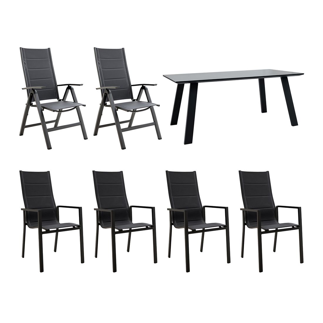 OUTLIV. Melbourne Gartenmöbel-Set L verstellbar (6 Plätze) Tisch 180x90cm