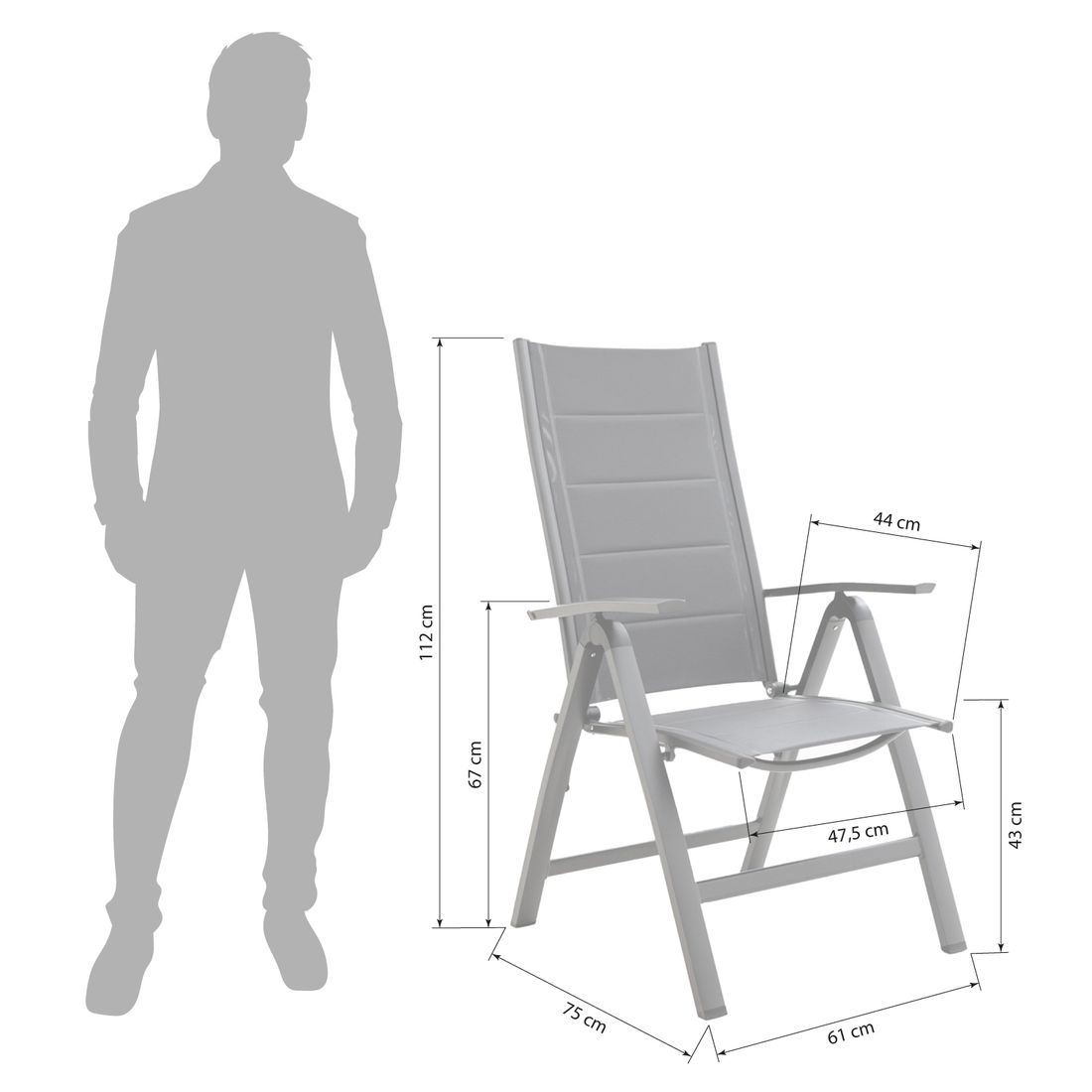 OUTLIV. Melbourne Gartenmöbel-Set L verstellbar (6 Plätze) Tisch 180x90cm