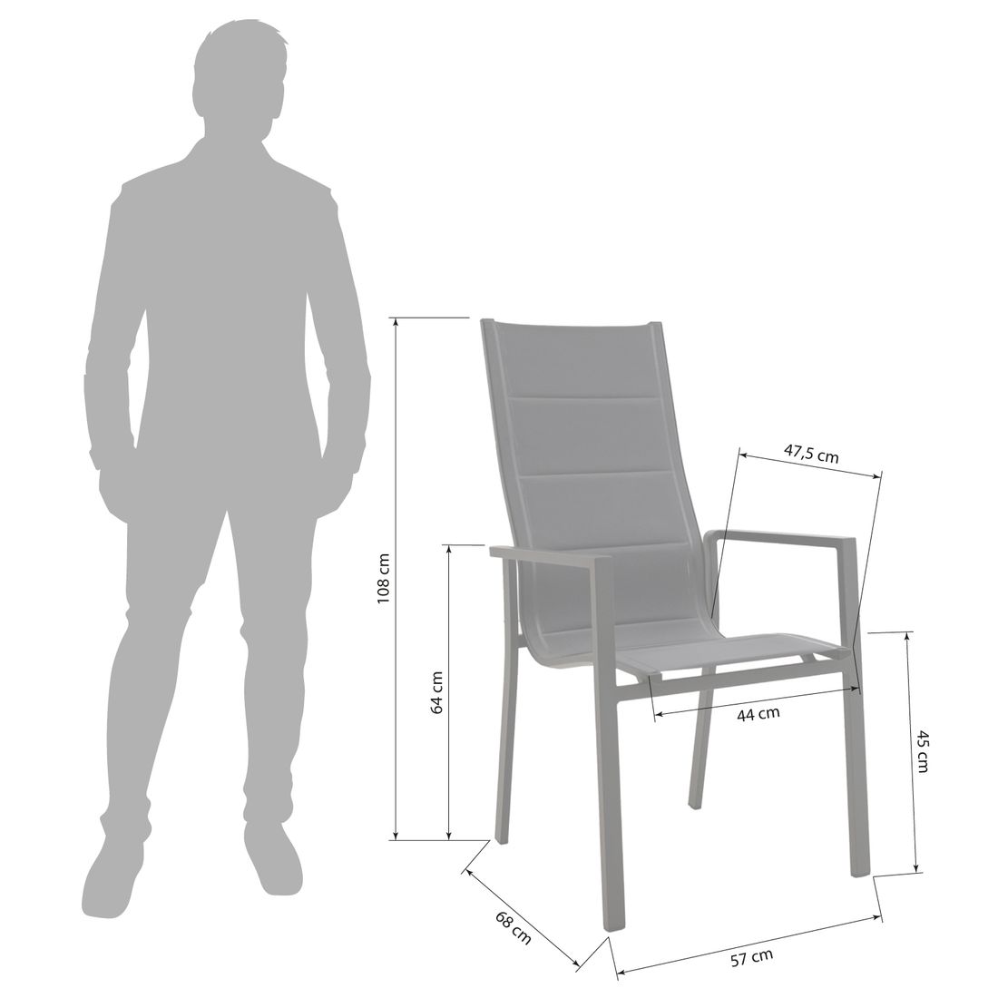 OUTLIV. Melbourne Gartenmöbel-Set L verstellbar (6 Plätze) Tisch 180x90cm