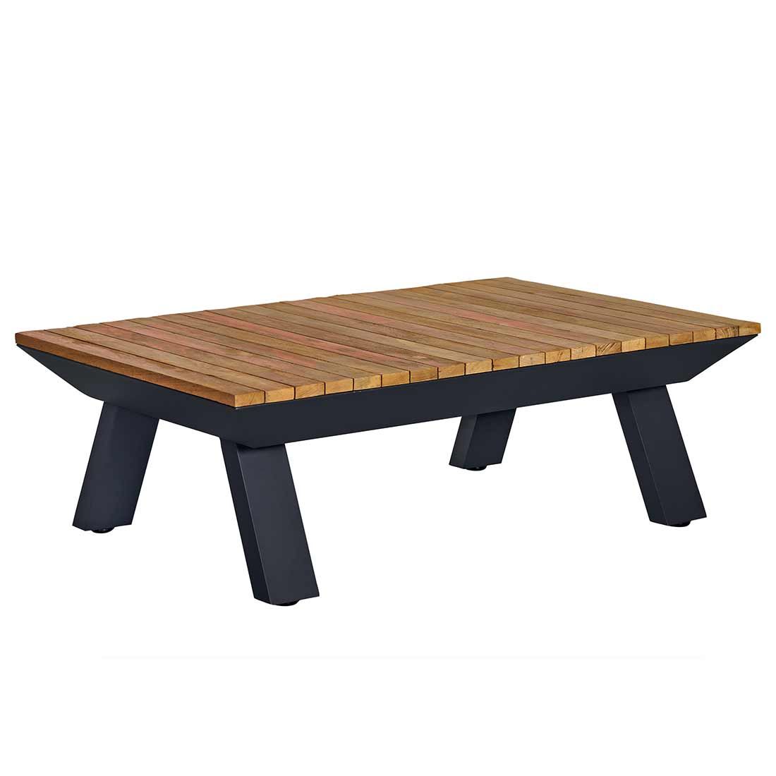 OUTLIV. Oktava Loungetisch 120x80cm Aluminium/Teak Recycelt