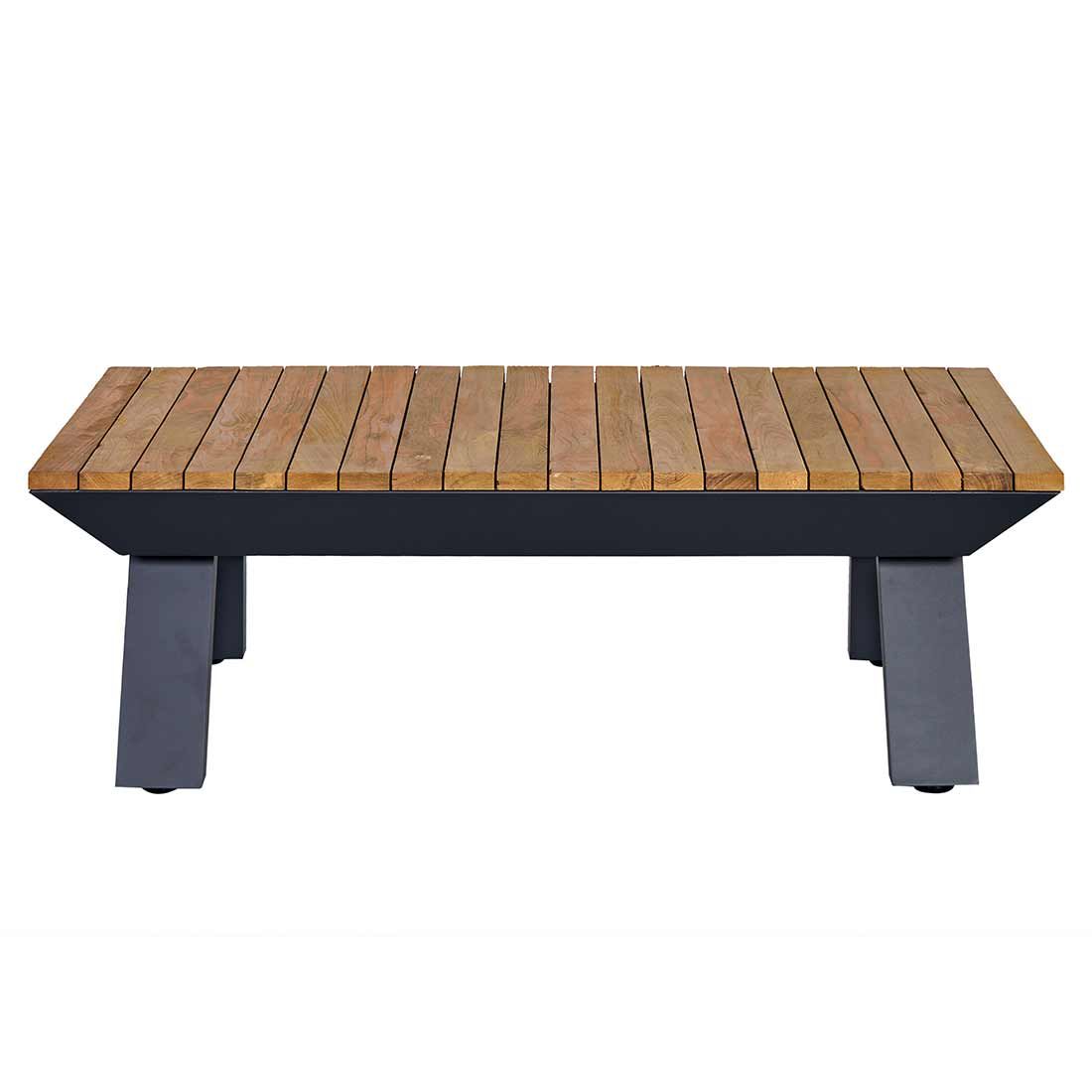 OUTLIV. Oktava Loungetisch 120x80cm Aluminium/Teak Recycelt