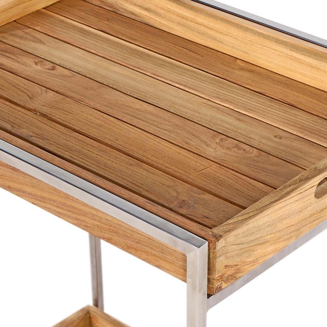 OUTLIV. Oro Servierwagen Teak Recycelt