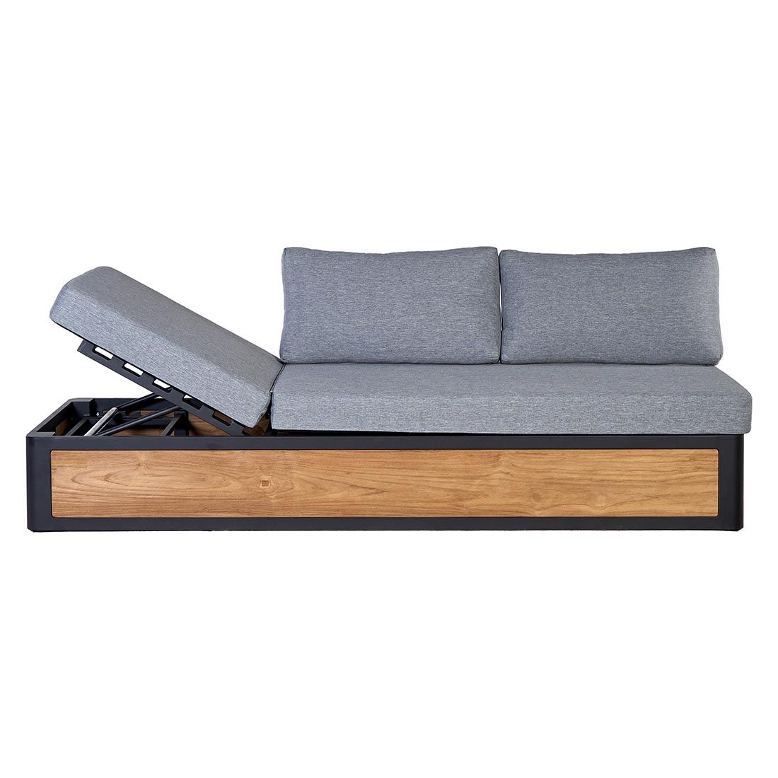 OUTLIV. Paros Gartenloungesofa verstellbar Aluminium/Teak recycelt/Olefin