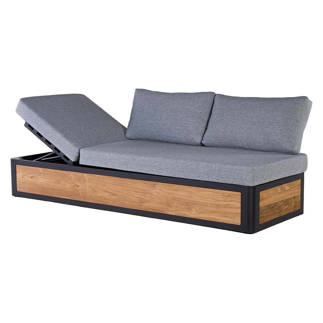 OUTLIV. Paros Gartenloungesofa verstellbar Aluminium/Teak recycelt/Olefin