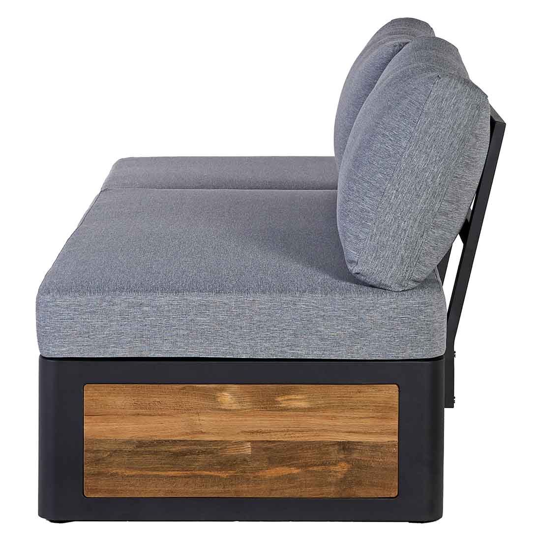 OUTLIV. Paros Gartenloungesofa verstellbar Aluminium/Teak recycelt/Olefin