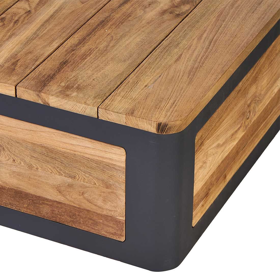 OUTLIV. Paros Loungetisch 113x70cm Aluminium/Teak recycelt