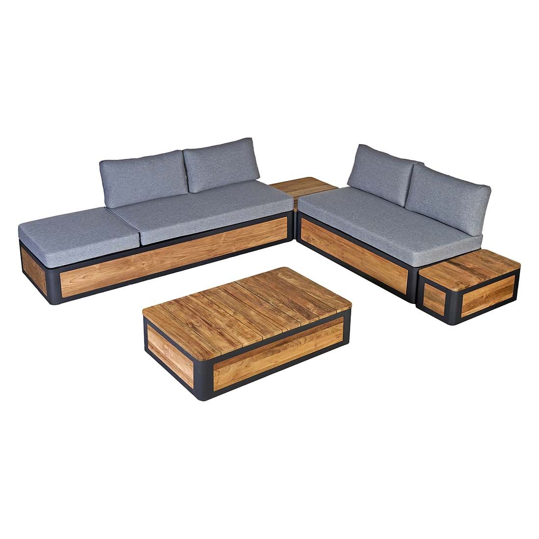 OUTLIV. Paros Loungetisch 113x70cm Aluminium/Teak recycelt