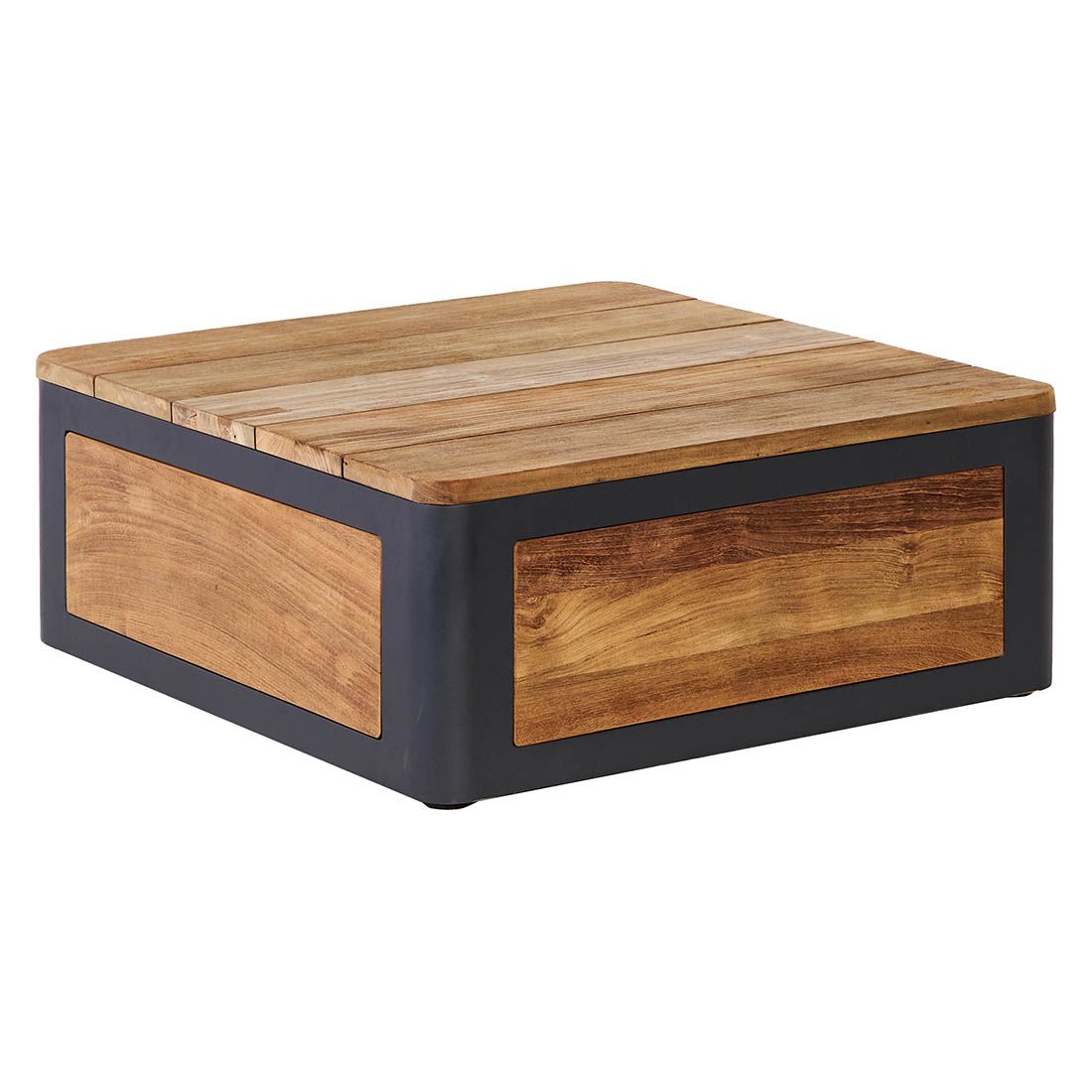 OUTLIV. Paros Loungetisch 70x70cm Aluminium/Teak recycelt
