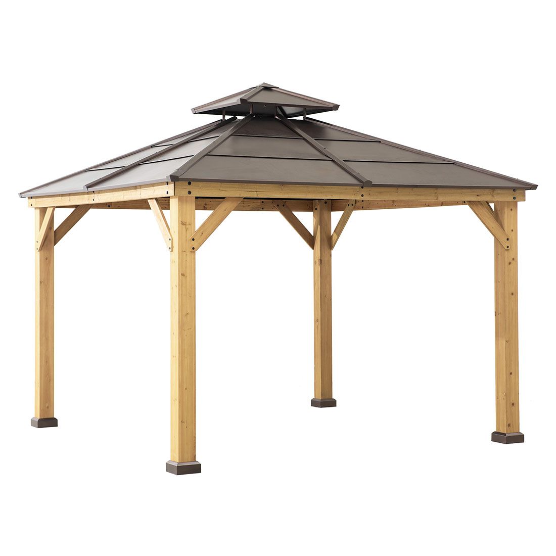 OUTLIV. Pavillon 335x335 cm Zedernholz/Stahl
