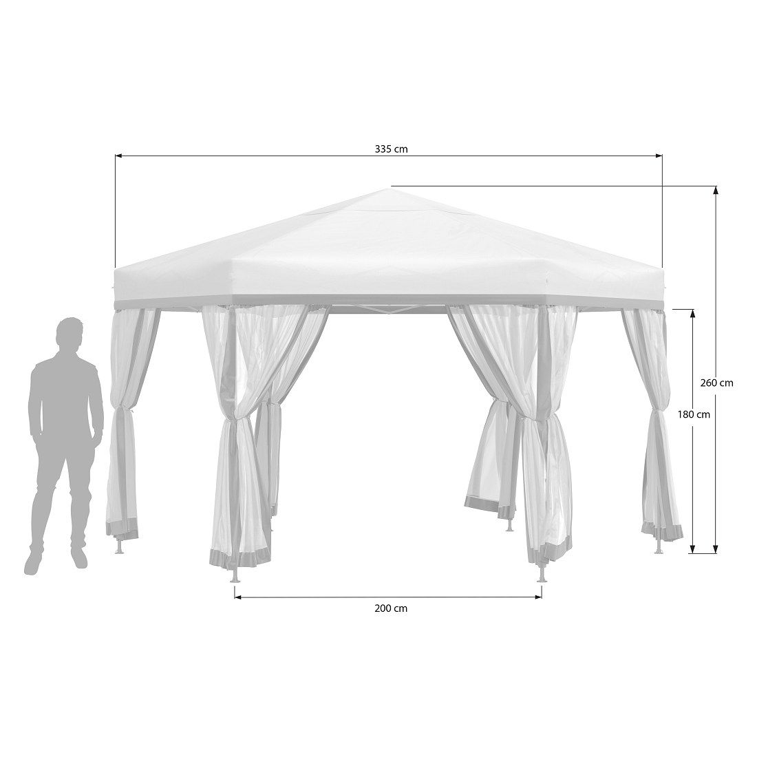 OUTLIV. Gartenpavillon 335x335cm Stahl/Stoff