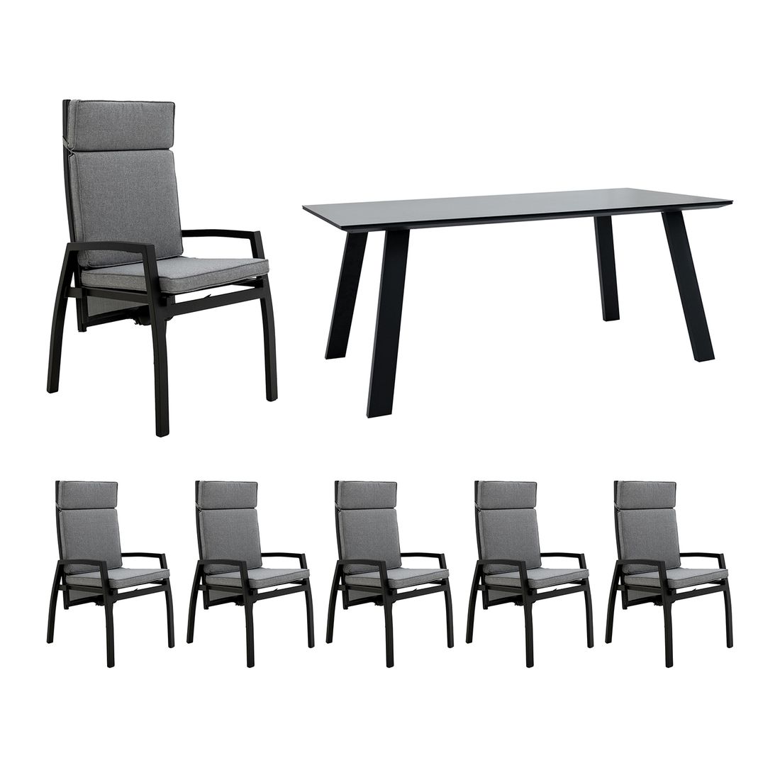 OUTLIV. Perth Gartenmöbel-Set L verstellbar (6 Plätze) Tisch 180x90cm
