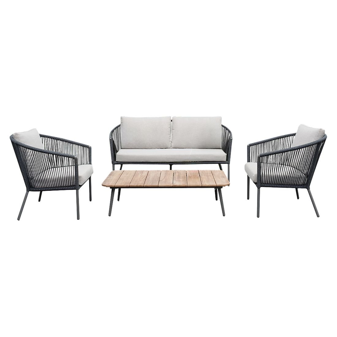OUTLIV. Reims Loungeset inkl. Loungetisch Stahl/Rope