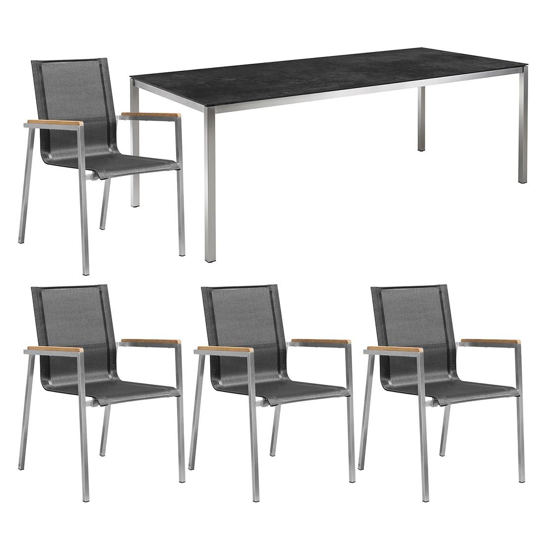 OUTLIV. Rimini Gartenmöbel-Set M (4 Plätze) Tisch 140x80cm
