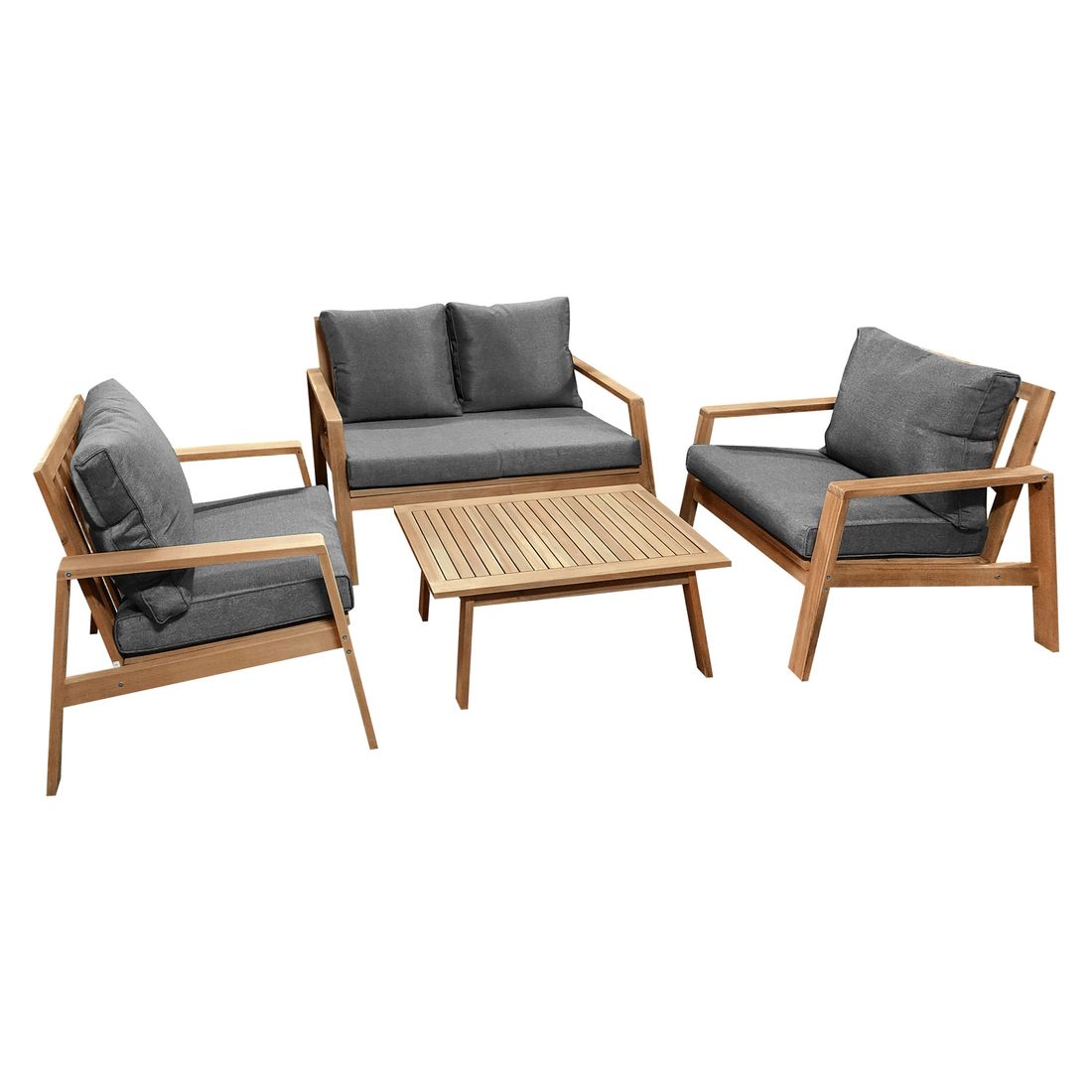 OUTLIV. Rosa Loungeset 4-tlg. Akazie/Spun-Polyester