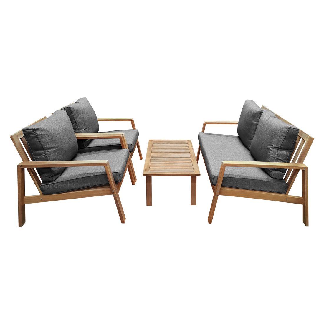 OUTLIV. Rosa Loungeset 4-tlg. Akazie/Spun-Polyester