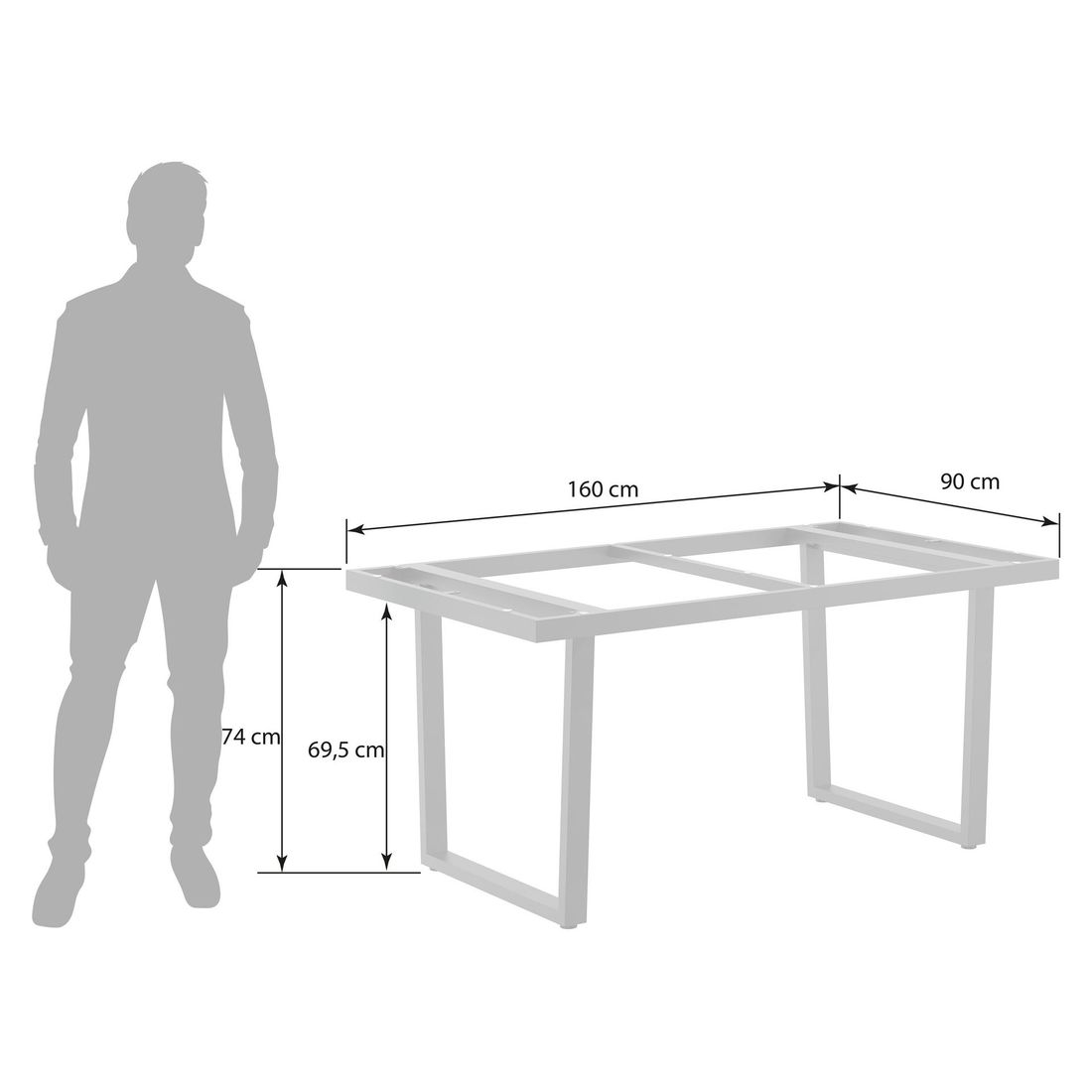 OUTLIV. Gartentisch-Gestell 160x90cm Edelstahl