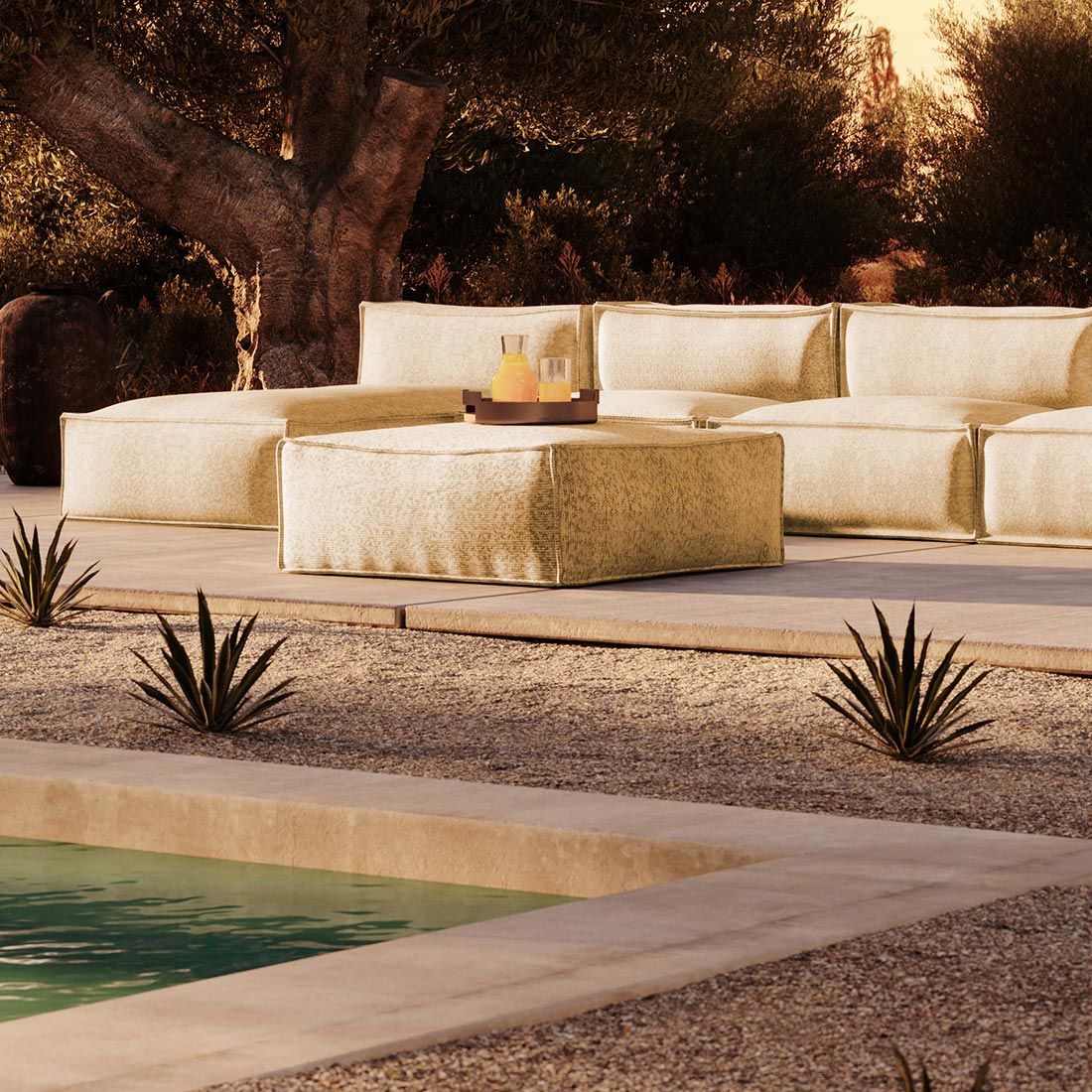 ROOLF Living Silky Loungesessel Polypropylen/Chenille