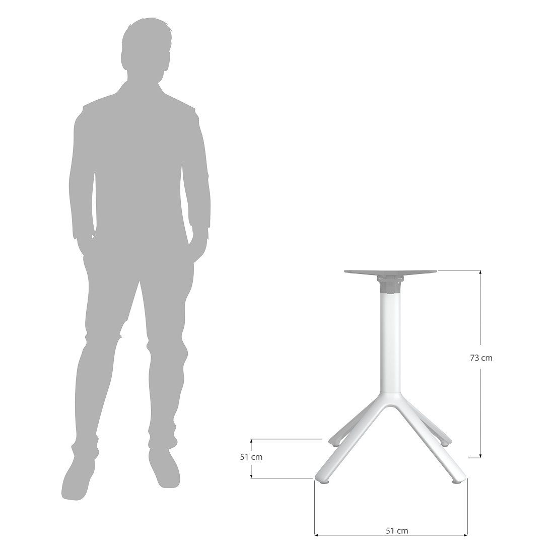Scab Design Nemo Folding Gartentisch-Gestell H73cm Aluminium