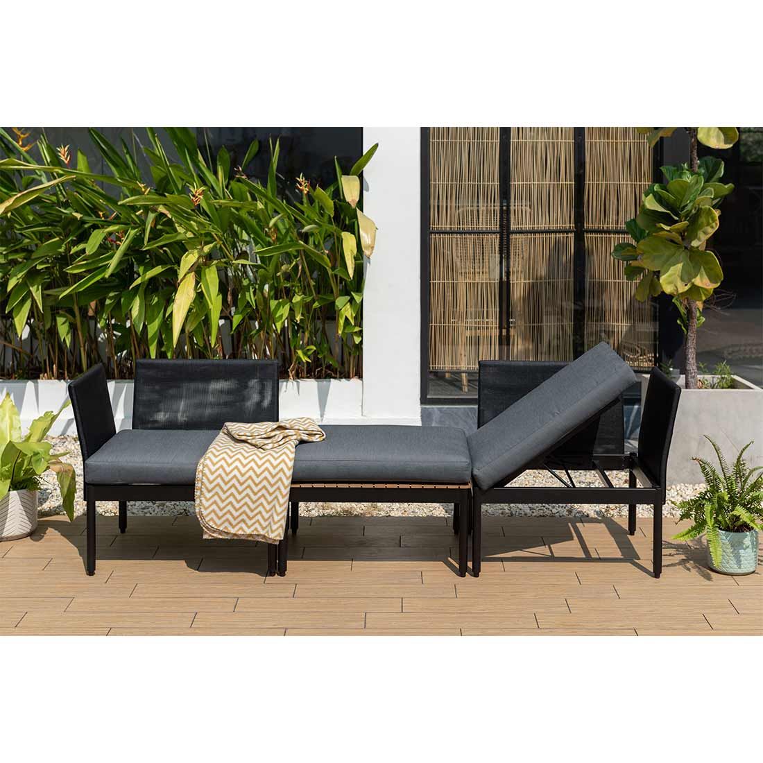 LifestyleGarden Colobus Loungeset 3-tlg.  Aluminium/Textilene
