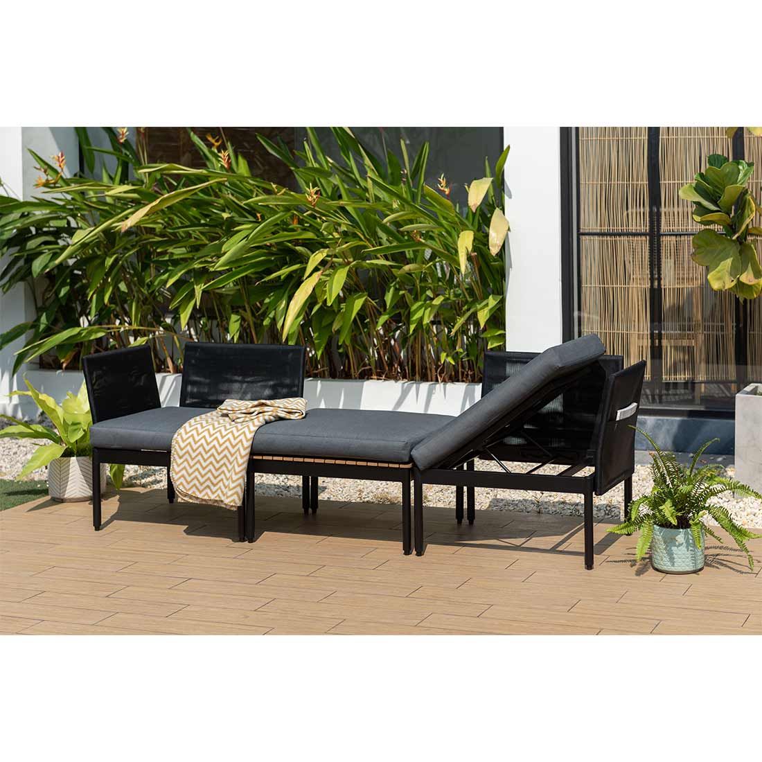 LifestyleGarden Colobus Loungeset 3-tlg.  Aluminium/Textilene