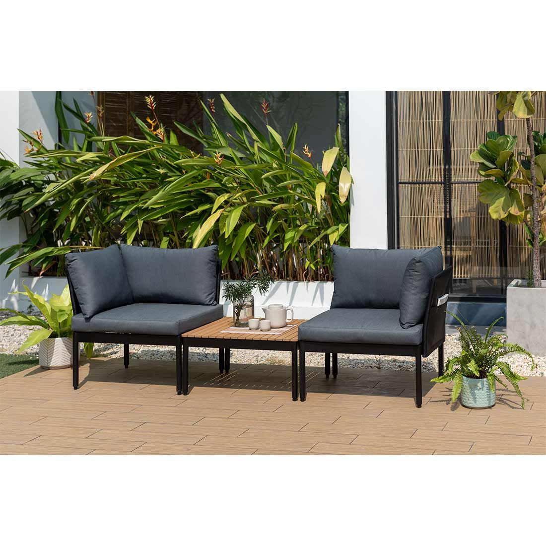 LifestyleGarden Colobus Loungeset 3-tlg.  Aluminium/Textilene