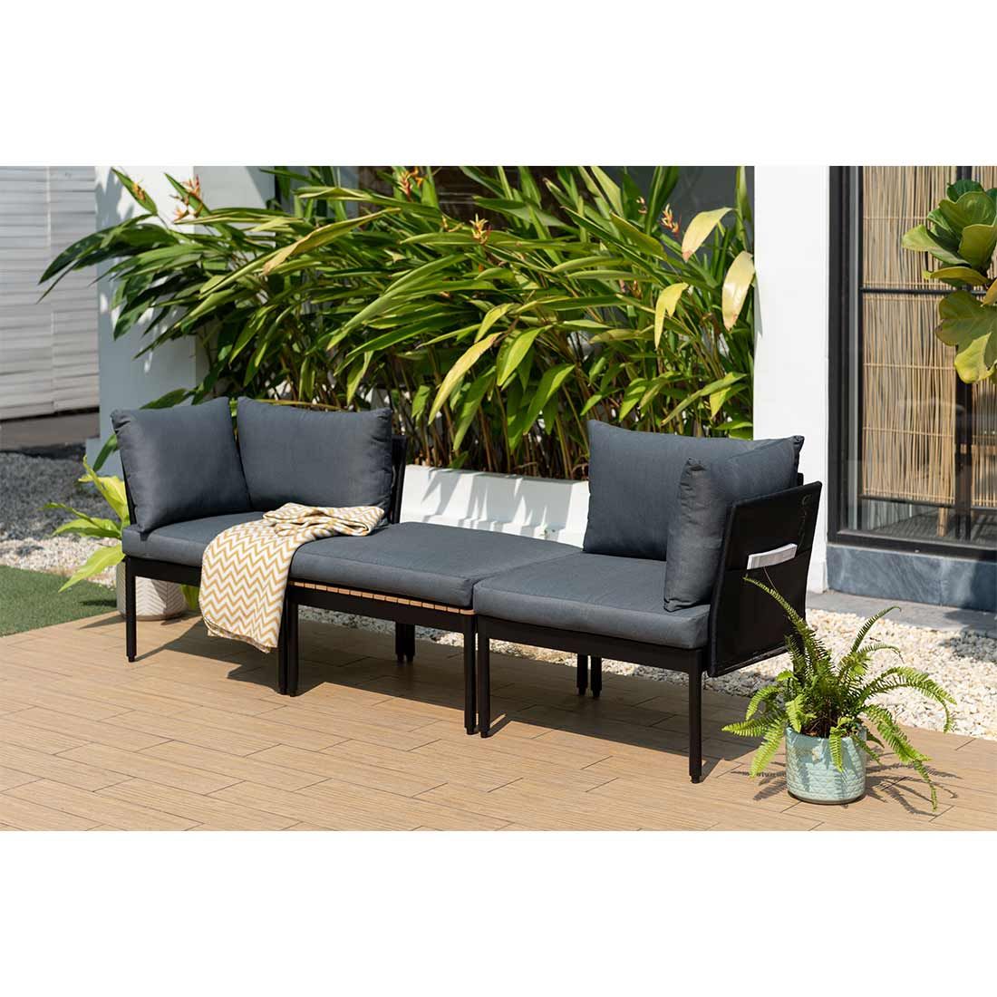 LifestyleGarden Colobus Loungeset 3-tlg.  Aluminium/Textilene