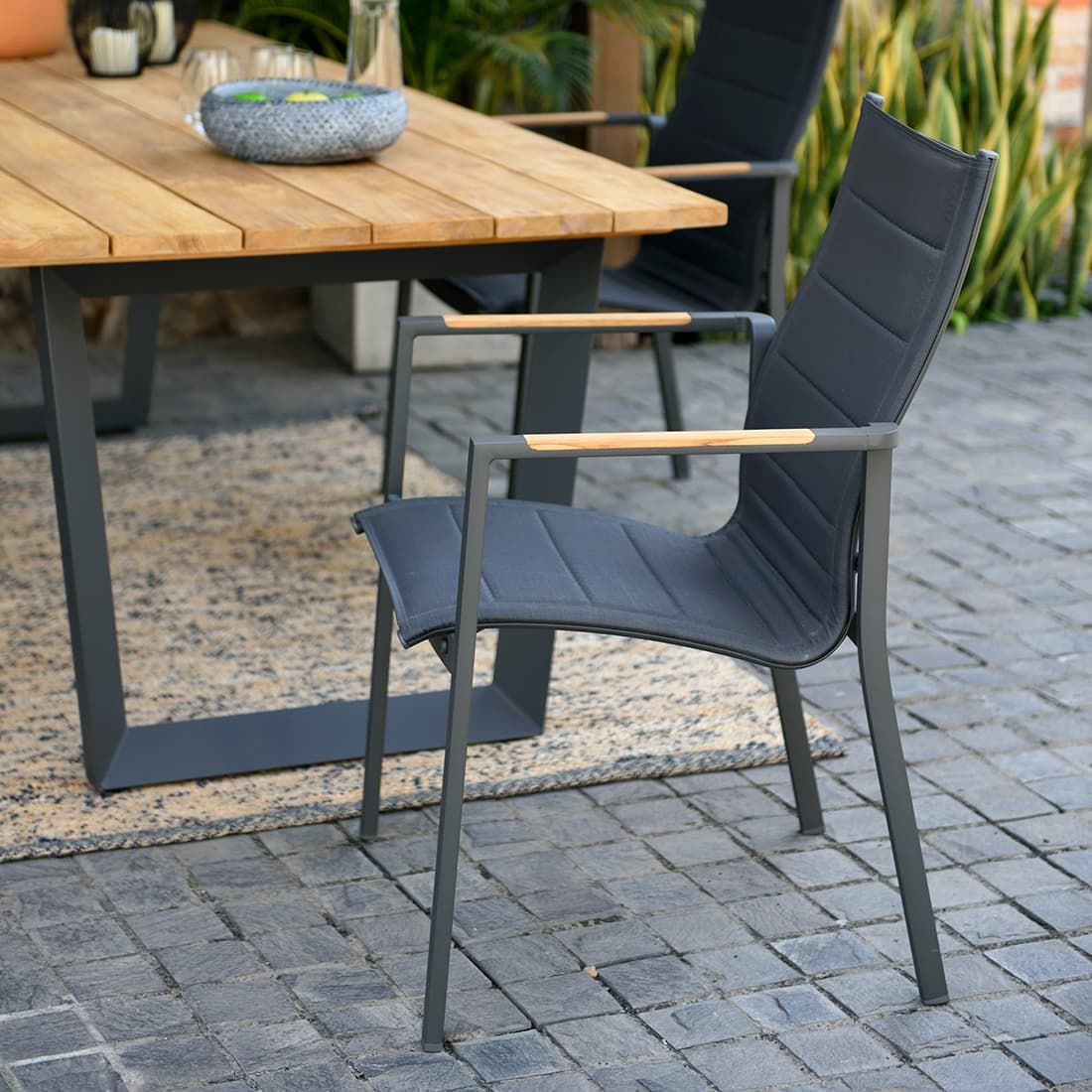 LifestyleGarden Palau Gartentisch 216x99cm Aluminium/Teak