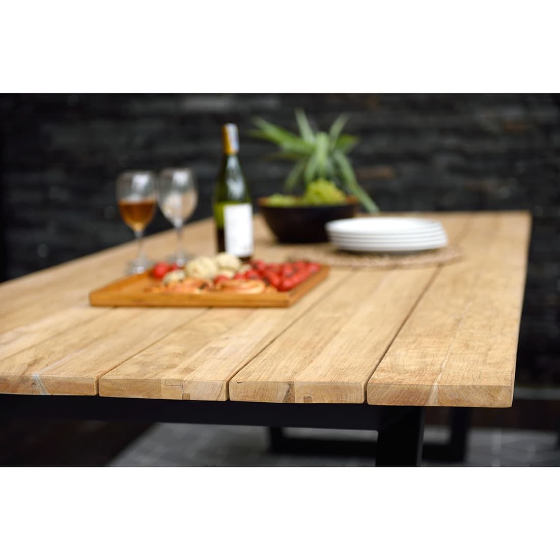 LifestyleGarden Palau Gartentisch 216x99cm Aluminium/Teak