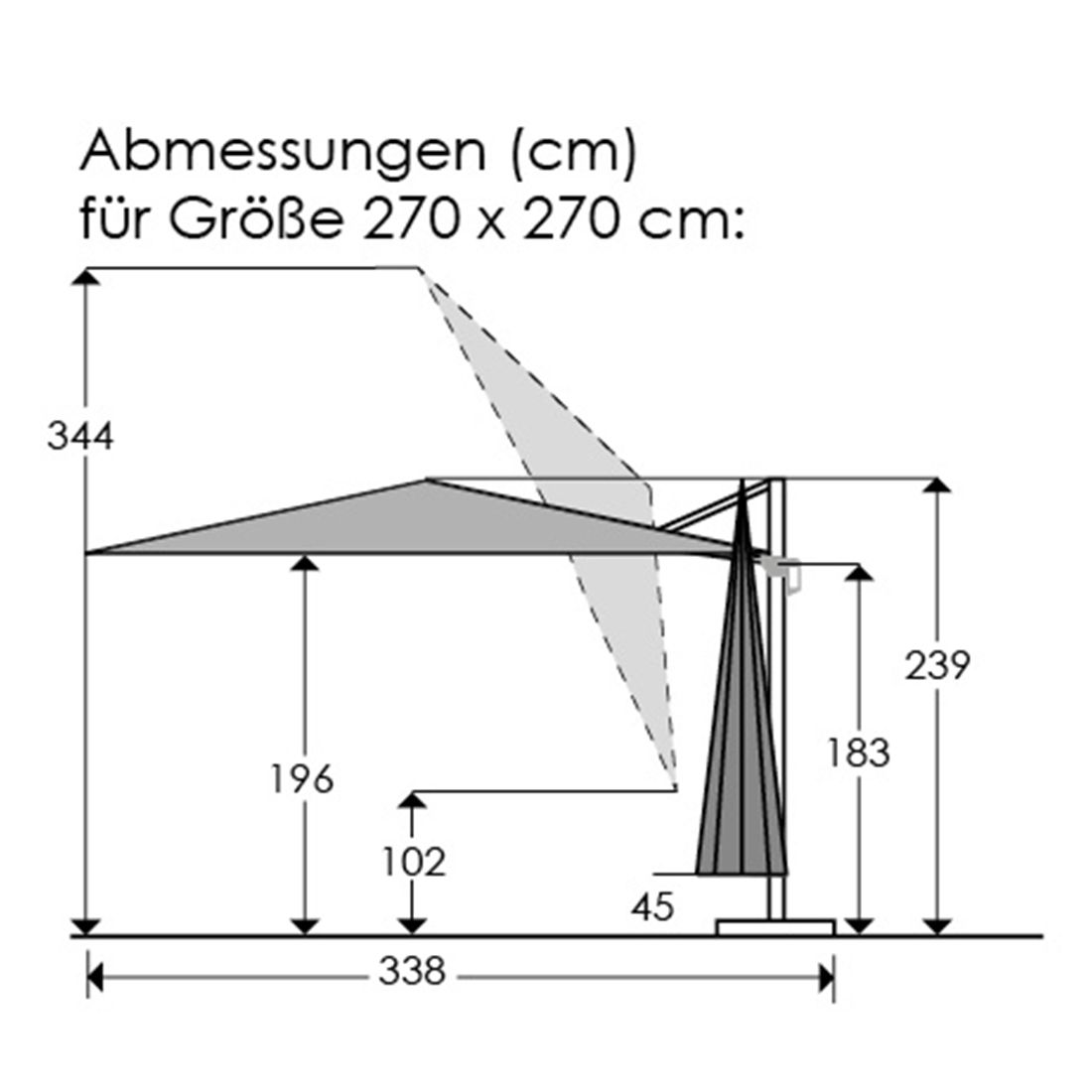 Schneider Rhodos Junior Ampelschirm 270x270cm
