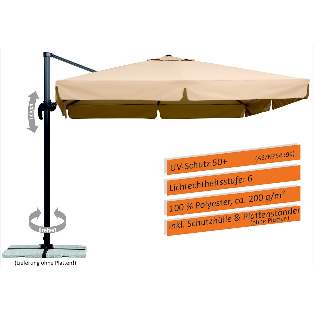 Schneider Rhodos Ampelschirm 300x300cm