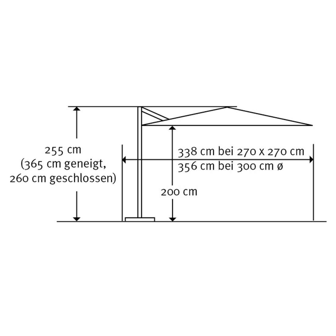 Schneider Rhodos Eco Twist Ampelschirm 270x270cm