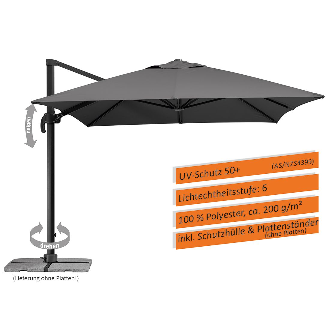 Schneider Rhodos Grande Ampelschirm 400x300cm