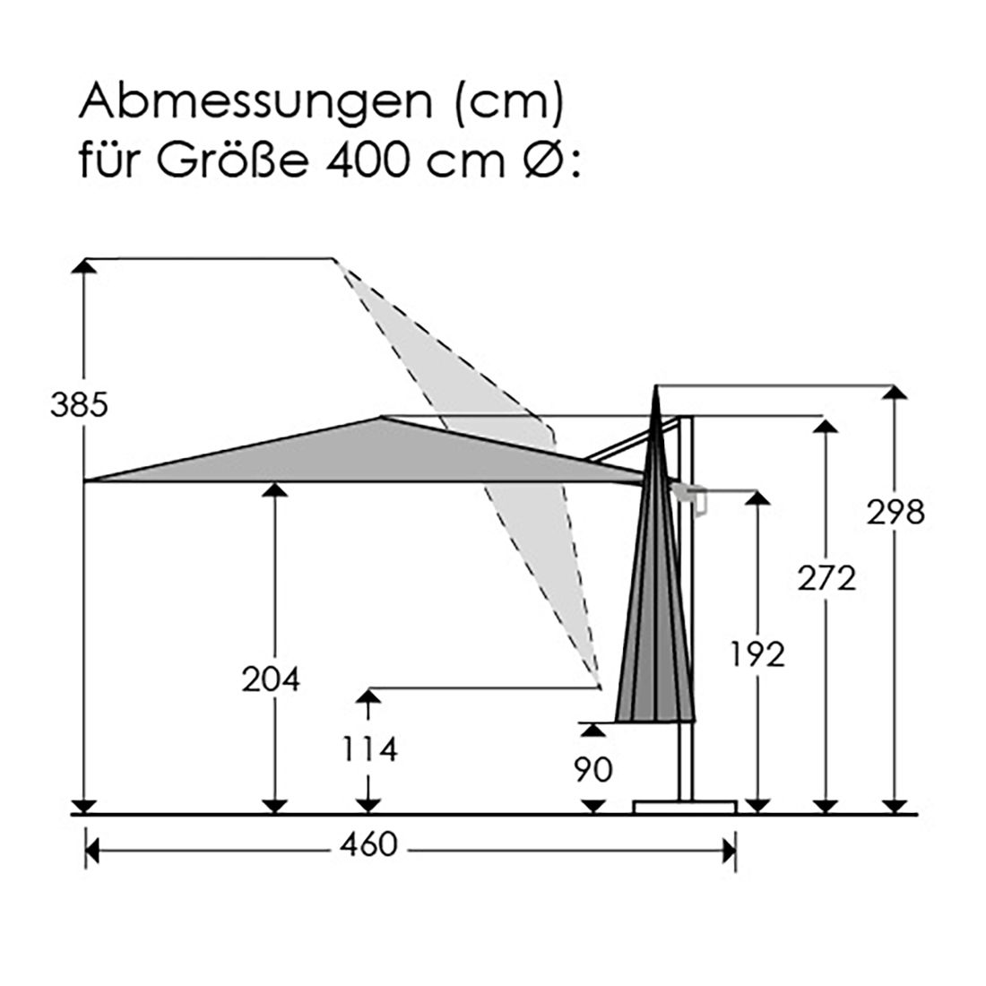 Schneider Rhodos Grande Ampelschirm Ø400cm
